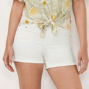Lauren Conrad White Stretch Denim Midrise Shorts